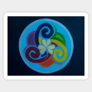 celtic triskelion lucky flower Sticker